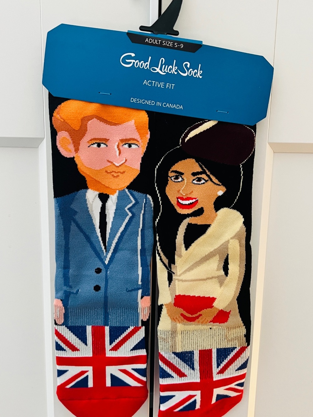 Prince Harry and Meghan Markle novelty socks - size 5 to 9